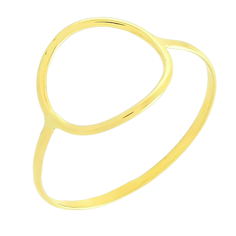 Anel Ouro 18K Circulo Vazado