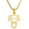 Pingente Ouro 18K Menina Menino Vazado