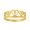 Anel Ouro 18K Coroa Coraçoes