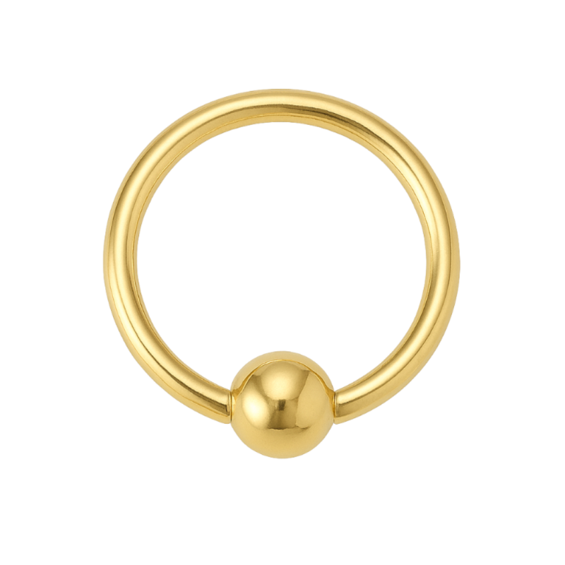 Piercing Ouro 18K Argolinha Com Bola Cartilagem