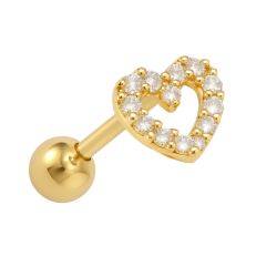 Piercing Ouro 18K Coração...