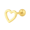Piercing Ouro 18K Tragus Coração Vazado