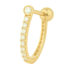 Piercing Ouro 18K Bola Com...
