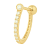 Piercing Ouro 18K Bola Com Zircônia
