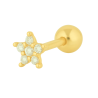 Piercing Ouro 18K Tragus Mini Flor Com Zircônia