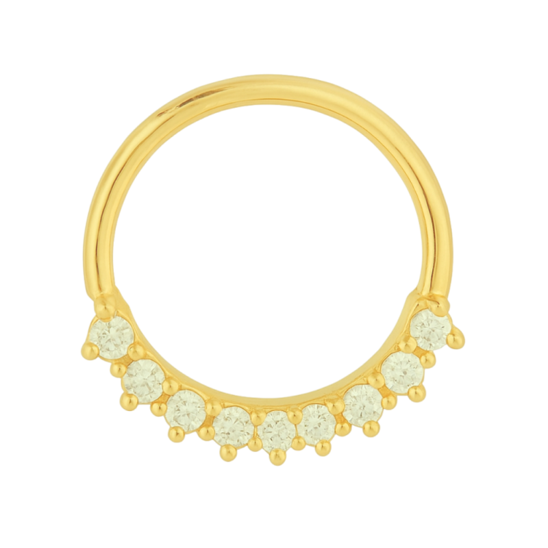 Piercing Ouro 18K Argola Cravejada Com Zircônia
