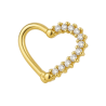 Piercing Ouro 18K Coração Vazado Metade