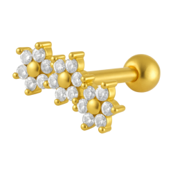 Piercing Ouro 18K Três...