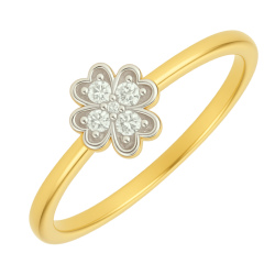 Anel Ouro 18K Trevo Com...