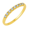 Anel Ouro 18K Meia Aliança Com Zircônia Azul Claro