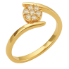 Anel Ouro 18K Círculo Cravejado Zircônia Branca