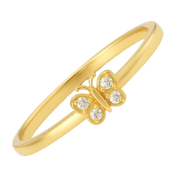 Anel Ouro 18K Borboleta Com...