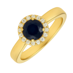 Anel Ouro 18K Pizza Safira...