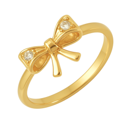 Anel Ouro 18K Laço Com...