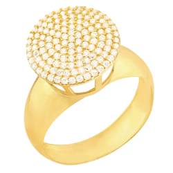 Anel Ouro 18K Com Pedra