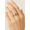 Anel Ouro 18K Com Zircônia Verde