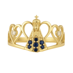Anel Ouro 18K Com Pedra