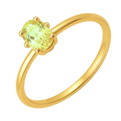 Anel Ouro 18K Com Pedra Verde