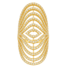 Anel Ouro 18K Ondas Cravejado Com Zircônias Brancas