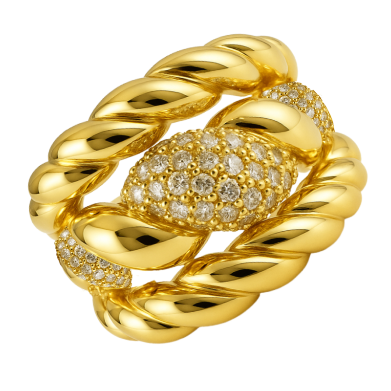 Anel Ouro 18K Cordas