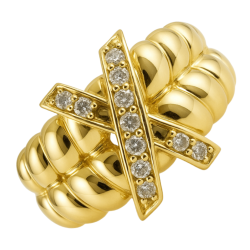Anel Ouro 18K Entrelaçado