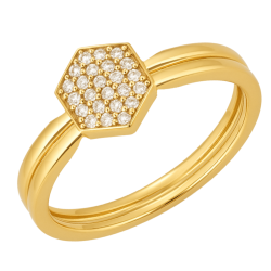 Anel Ouro 18K Chuveiro...