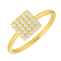 Anel Ouro 18K Chuveiro...