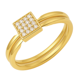 Anel Ouro 18K Chuveiro...