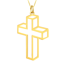Pingente Ouro 18K Cruz...