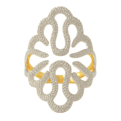 Anel Ouro 18K Flor Losango