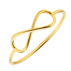 Anel Ouro 18K Infinito Liso