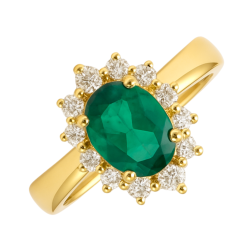 Anel Ouro 18K Oval Zircônia...