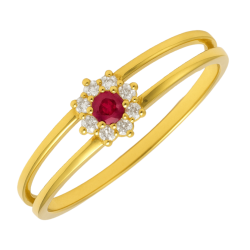 Anel Ouro 18K Aro Duplo...