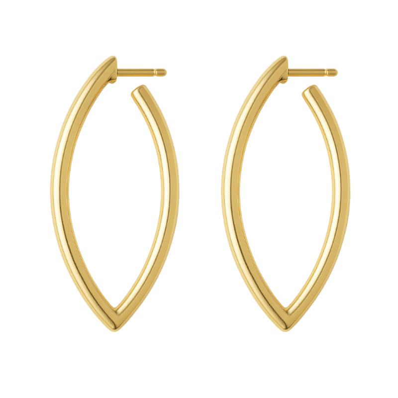 Brinco Ouro 18K Argola Oval Trabalhada