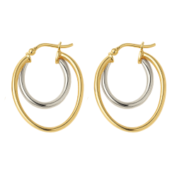 Brinco Ouro 18K Bicolor...