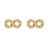 Brinco Ouro 18K Infinito Com Zircônia Branca