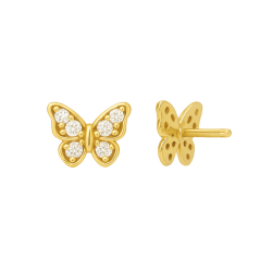BRINCO  18K BORBOLETA ZIRCONIA