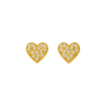 BRINCO DE OURO MINI CORAÇÃO 6 ZIRCONIA  BRANCA
