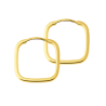Brinco Ouro 18K Argola Quadrada Fio Quadrado