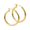 Brinco Ouro 18K Argola Redonda Fio Redondo Fecho Click