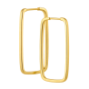 Brinco Ouro 18K Argola Retangular Média Fio Quadrado