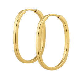 Brinco Ouro 18K Argola Oval