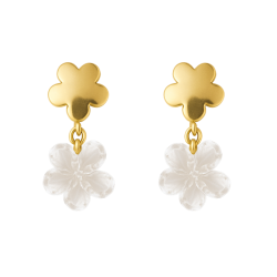 Brinco Ouro 18K Flor Com...
