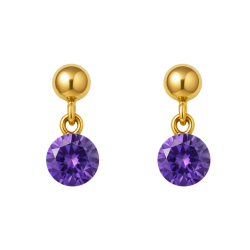Brinco Ouro 18K Bolinha Com...