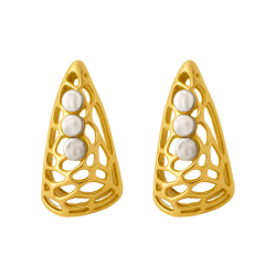 Brinco Ouro 18K Tela Com...