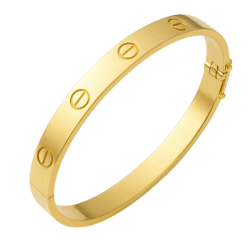 Bracelete Ouro 18K Liso Com...