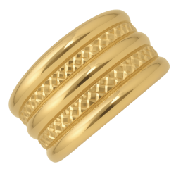 Anel Ouro 18K Cinco Fileiras