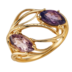 Anel Ouro 18K Com Ametista