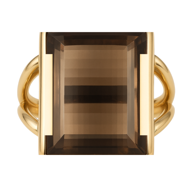 Anel Ouro 18K Com Pedra Reconstituída
