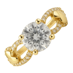Anel Ouro 18K Cravejado...